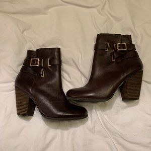 Vince Camuto Brown Leather Booties